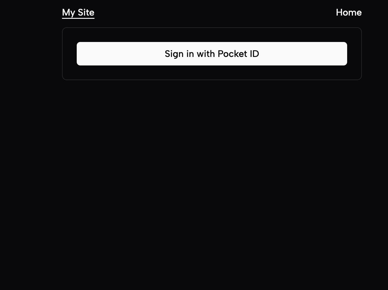 Demo app sign-in