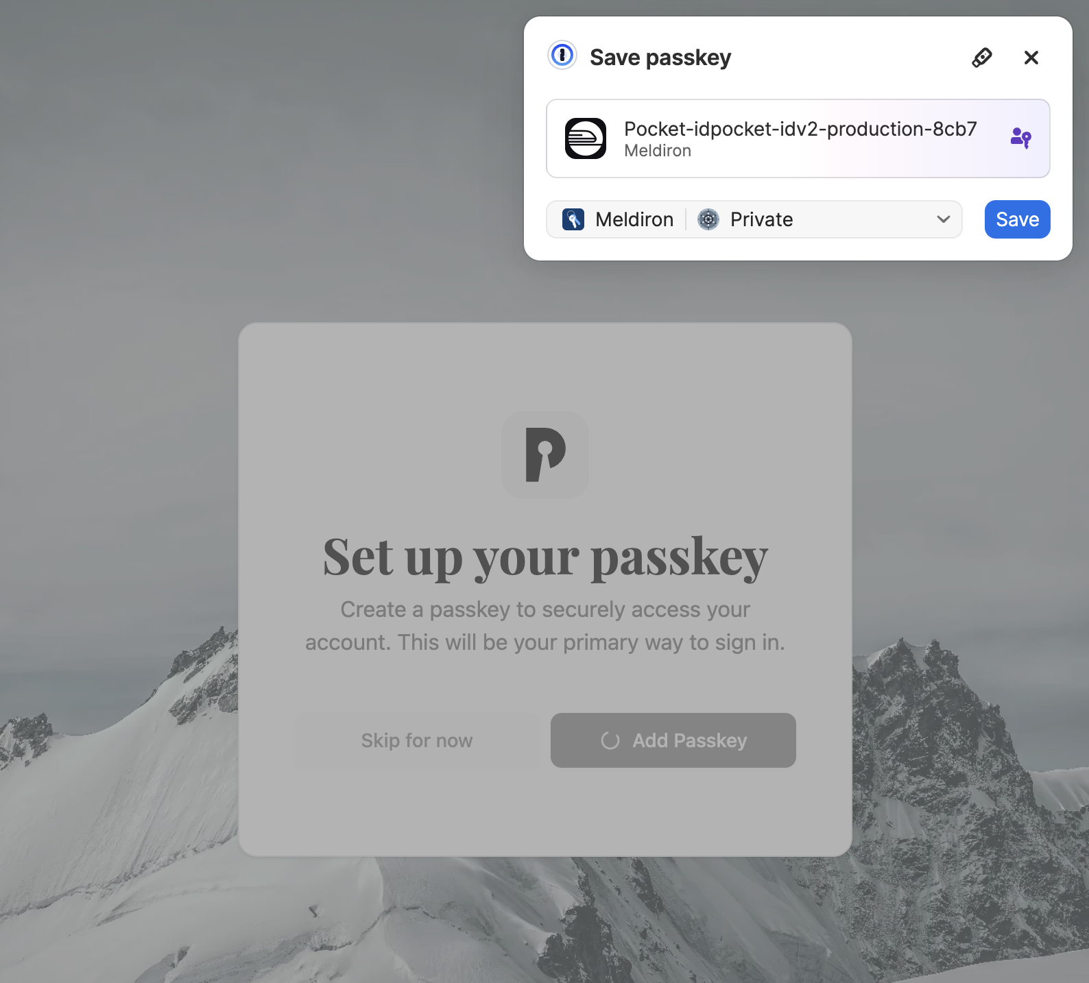 Pocket ID Passkey