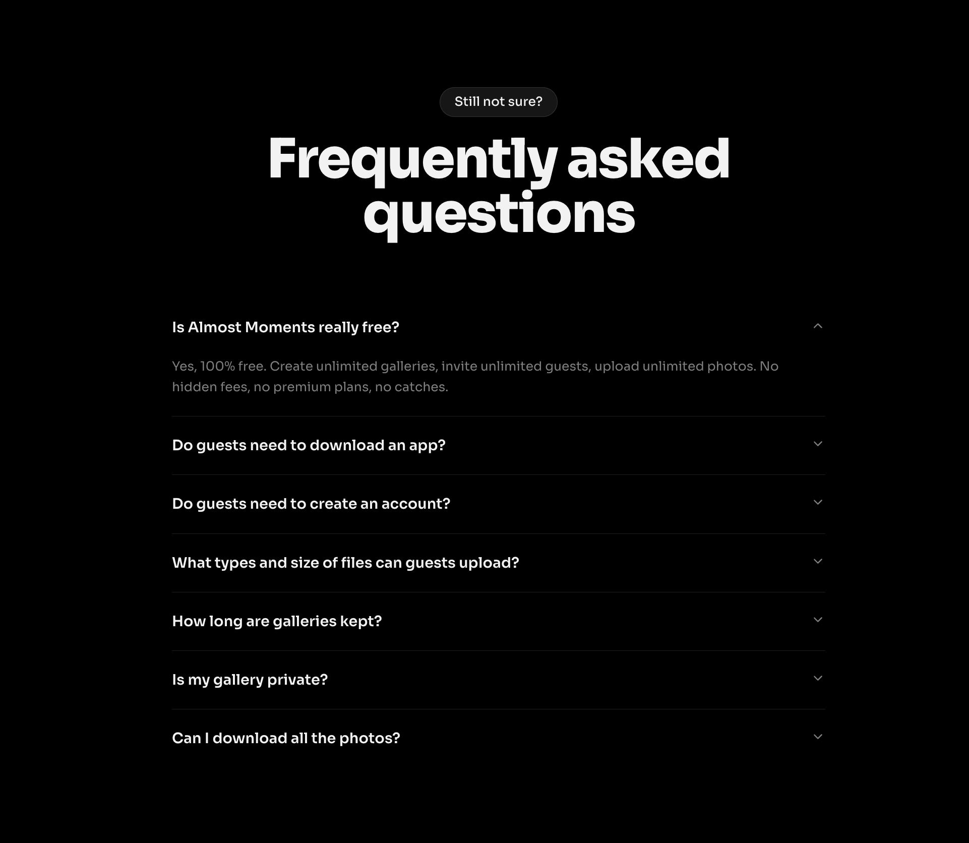 Homepage faq