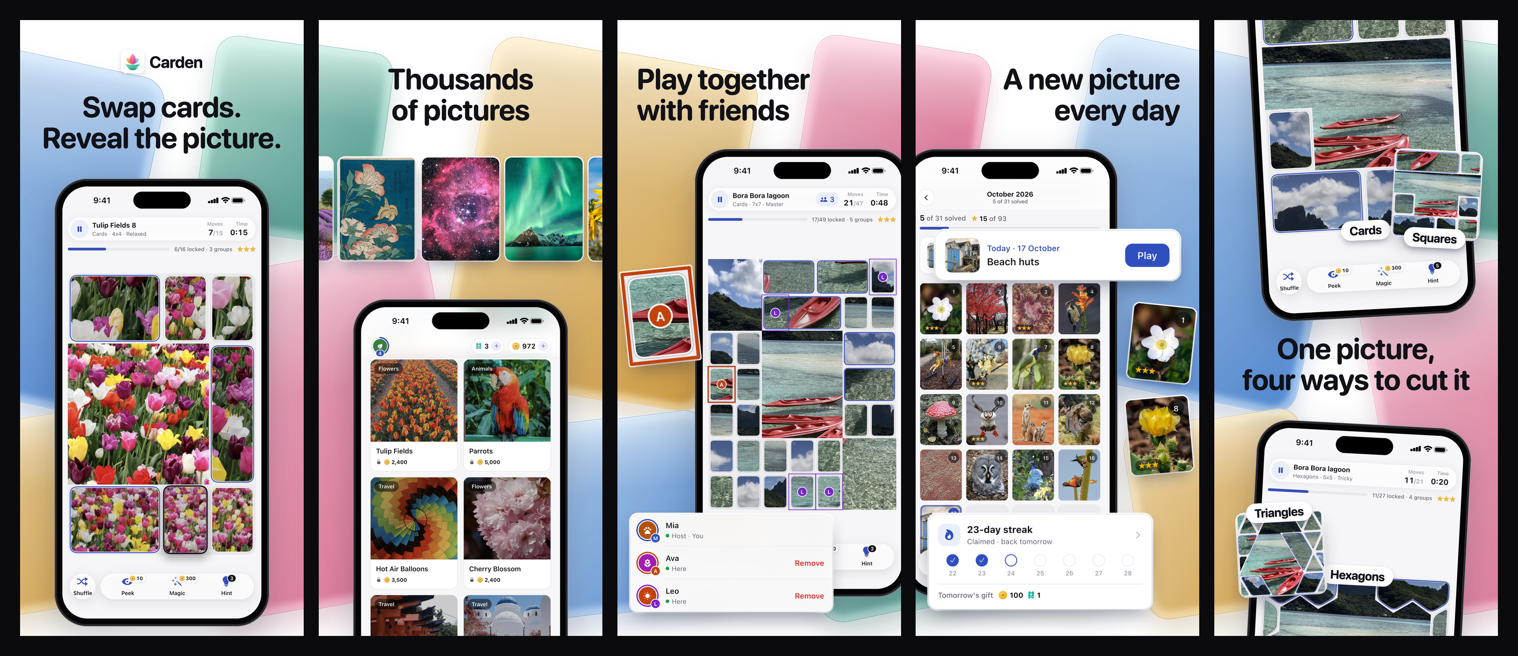 App Store slides 1 to 5