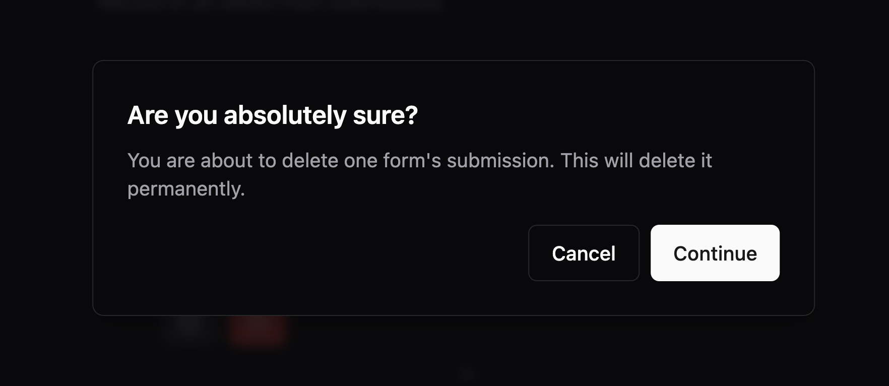 Deletion confirmation