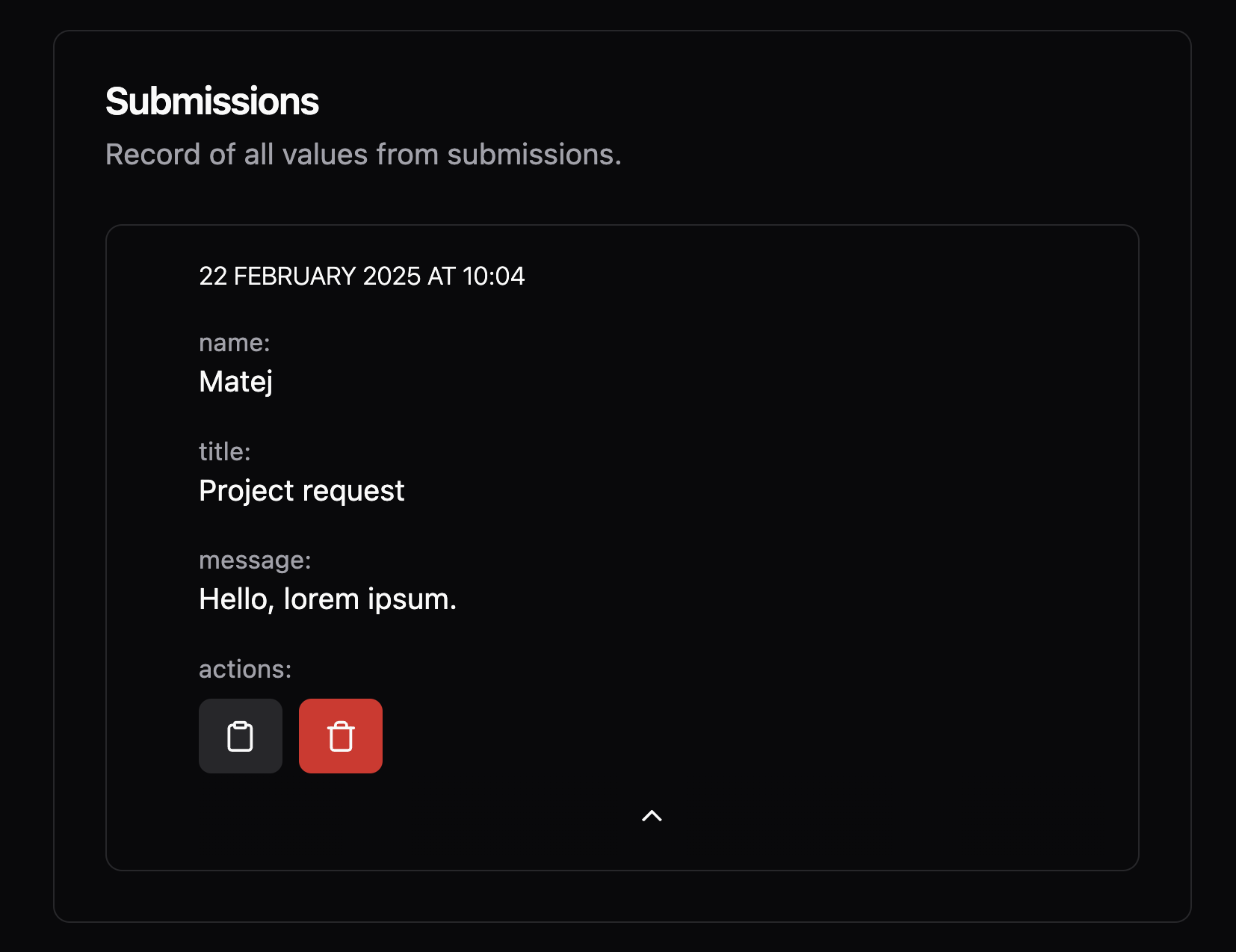 Forms submission