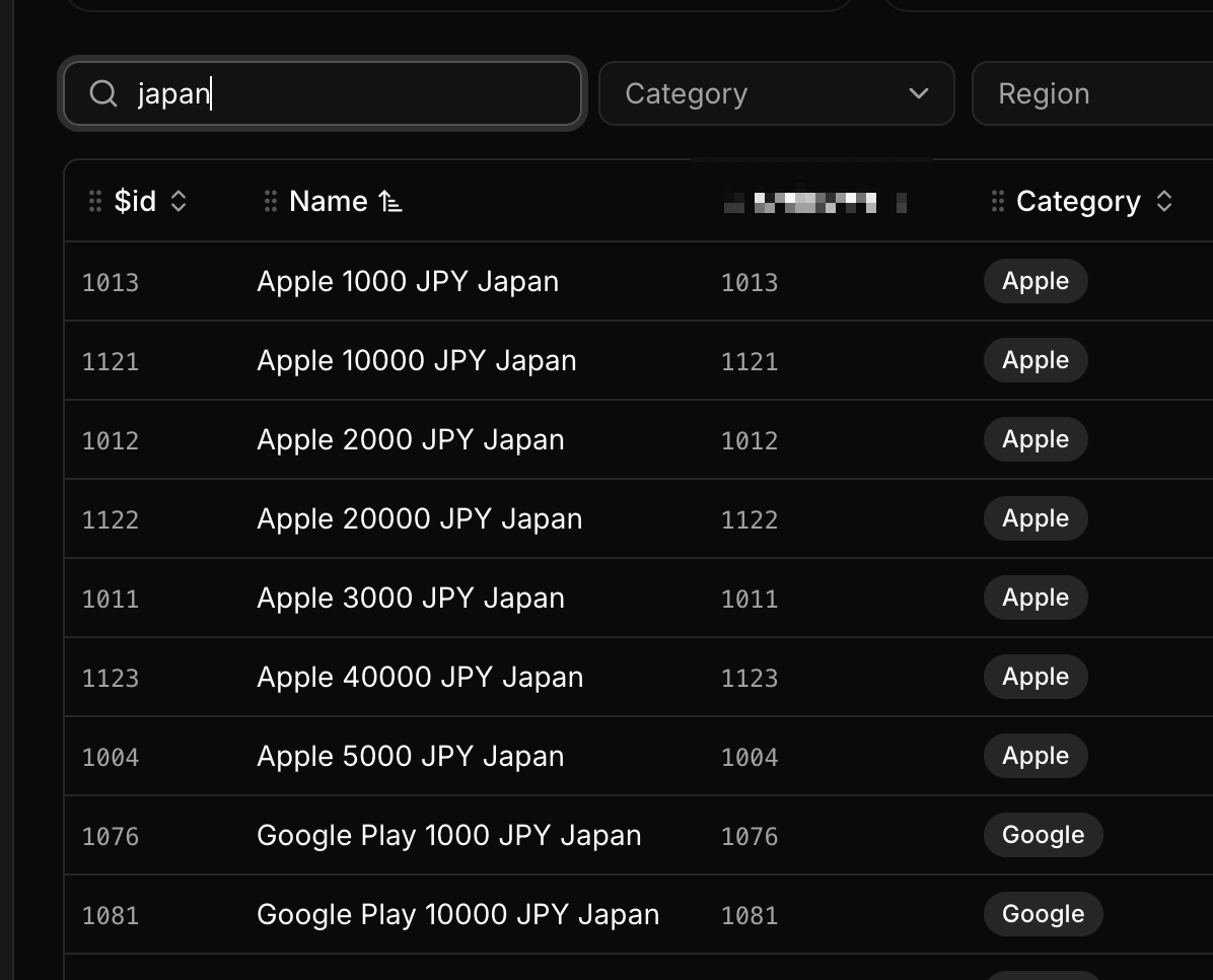 Full-text search is properly utilized in a search input linked to all relevant string attributes. Any detail you can remember, you type it into the search box, and it very likely finds what you need.