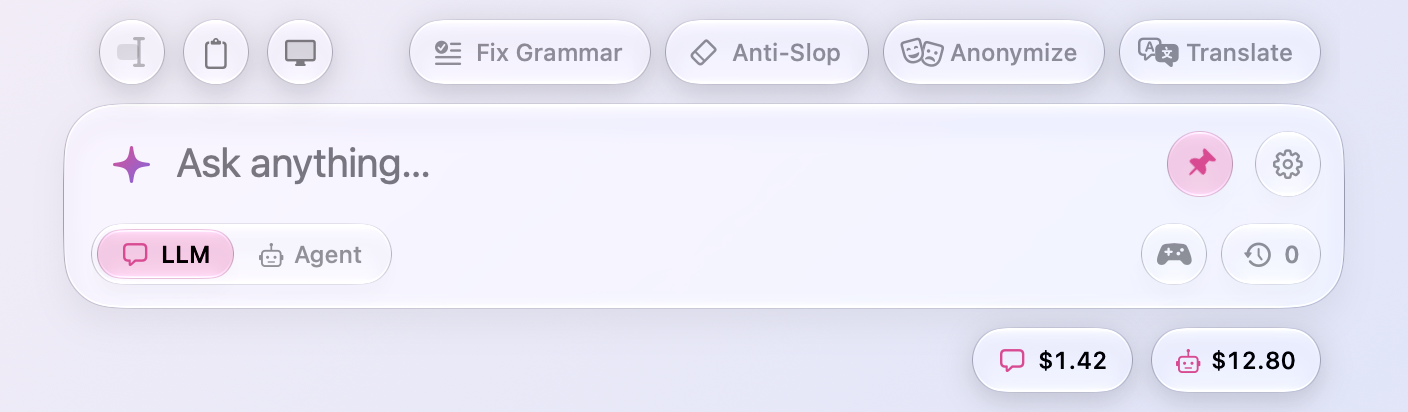 Empty panel with presets