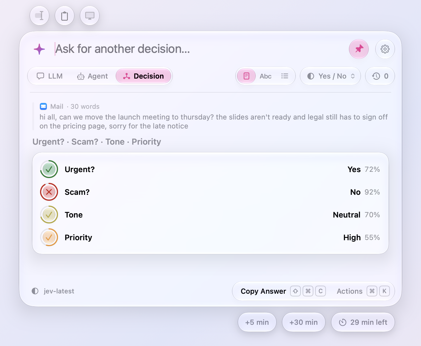 All decision presets at once