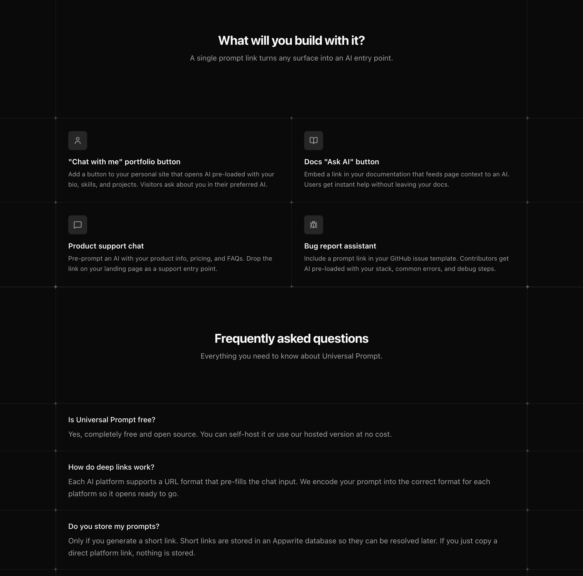 Below, a section explaining scenarios when the app is useful, and a section with commonly asked questions.