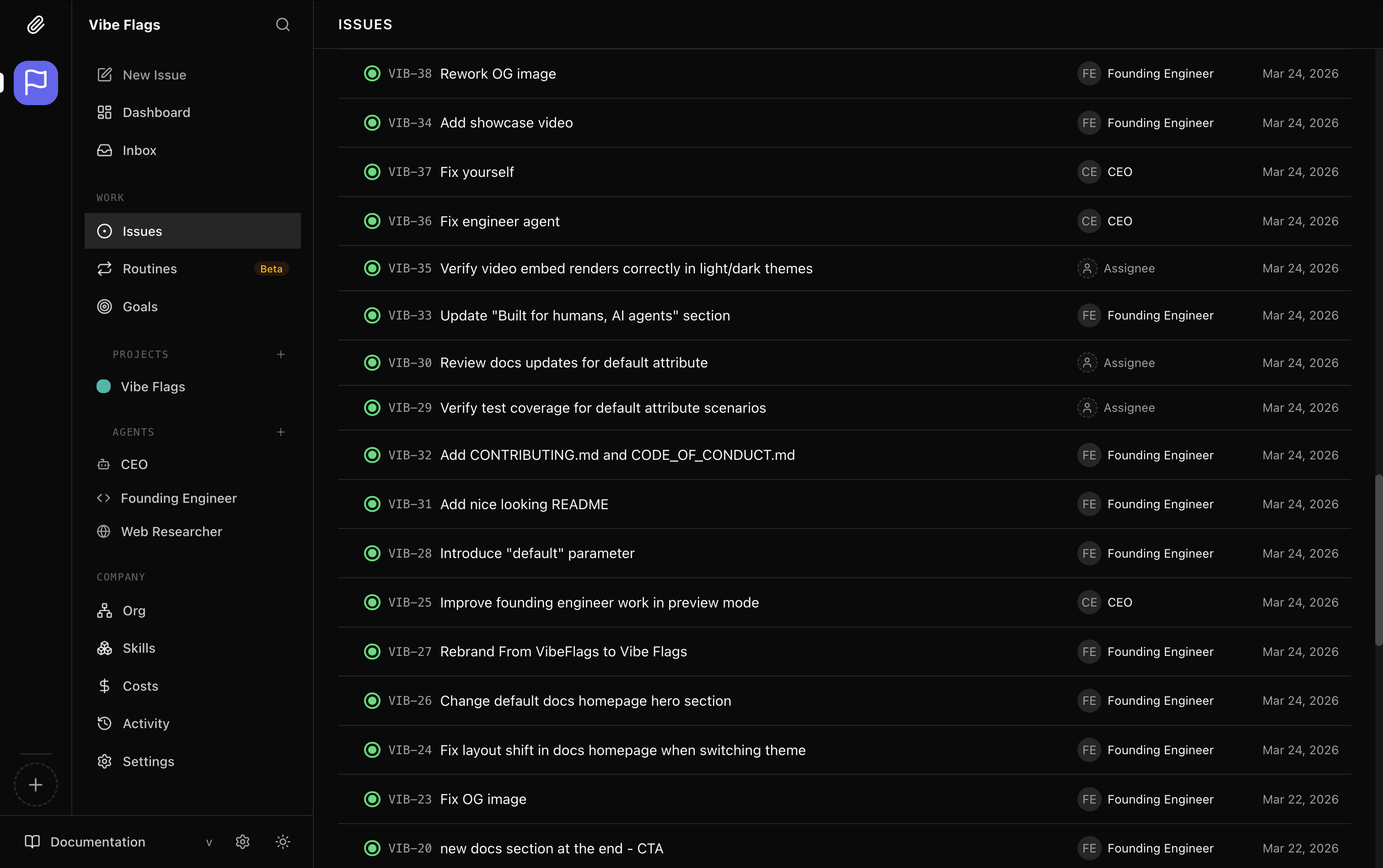 Paperclip dashboard - an LLM agent fleet platform I used to build this product from scratch.