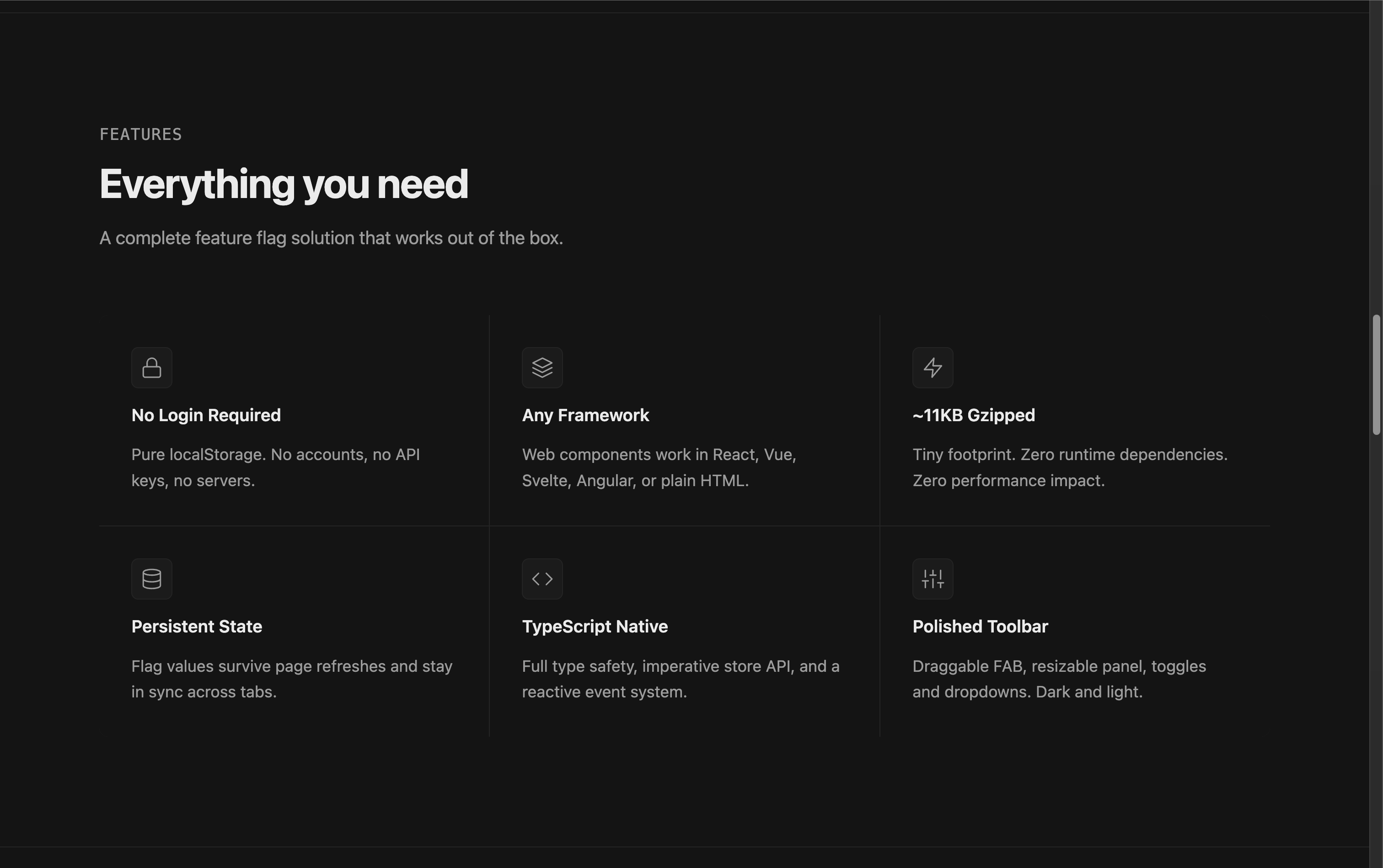 Highlight of the most important features - features that competing products are lacking, and all important terms for SEO optimization for both LLMs and search engines.